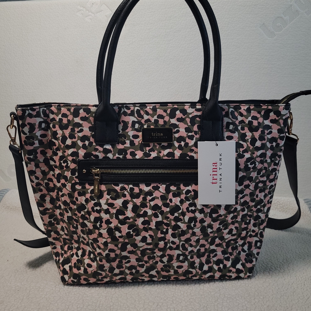 Trina Turk Pink and Black Tote with Stylish Design